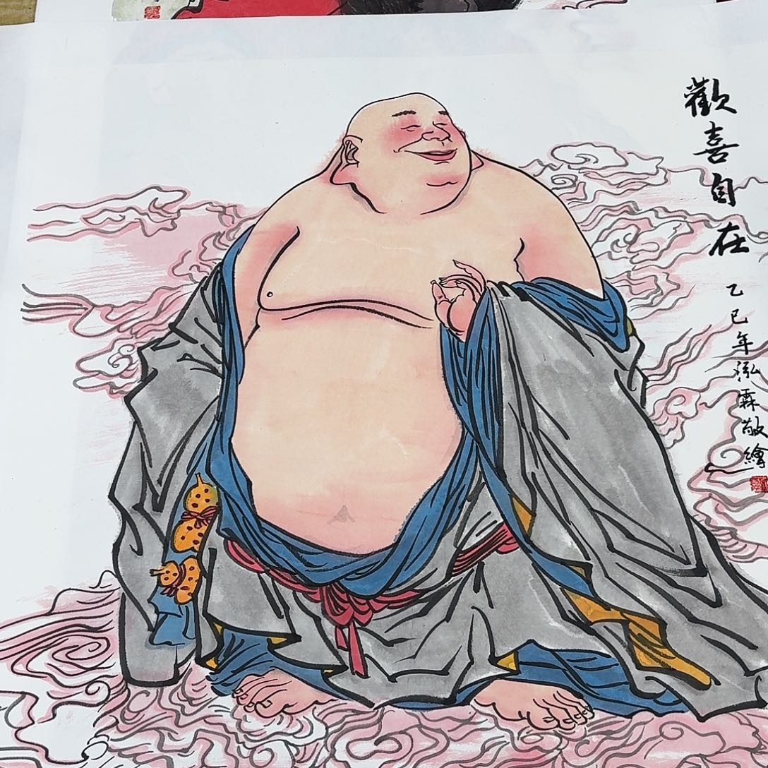 国画四尺斗方人物