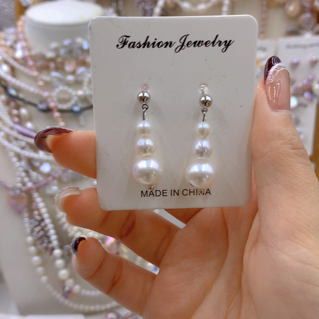 淡水珍珠耳饰银S925镶嵌