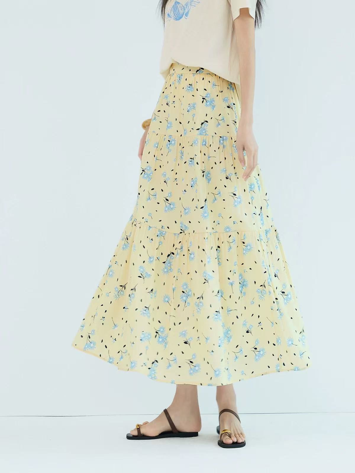 1091蟹 碎花透气半身裙特价款