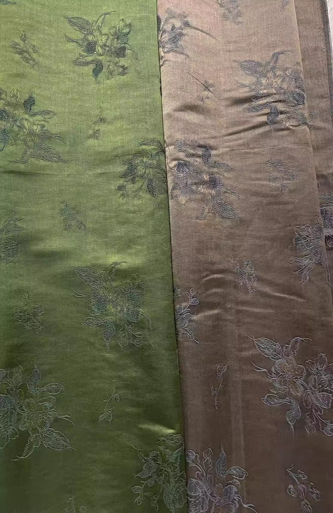 兰花真丝油丝香云纱面料新中式旗袍连衣裙马甲服装面料