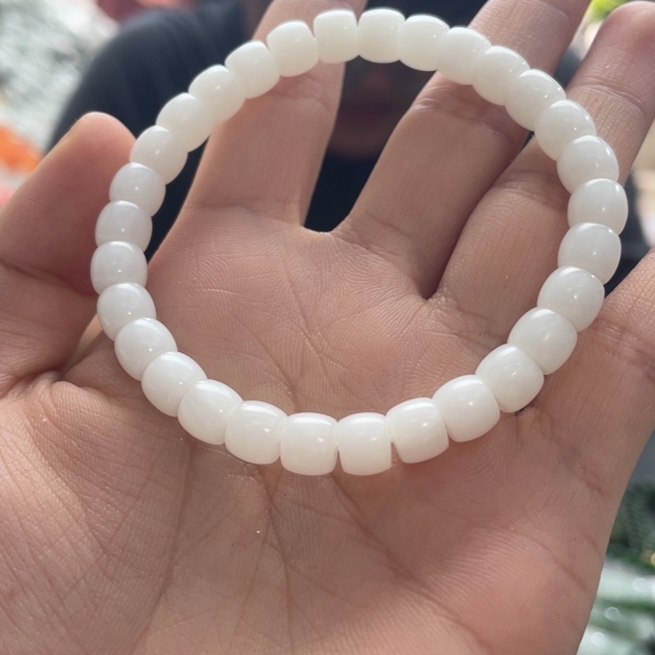 和田玉未镶嵌手链白玉直切手串