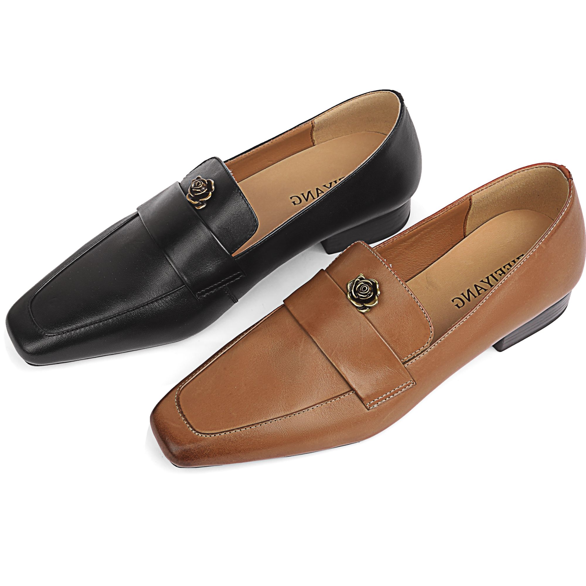 乐福鞋方头薄款套筒胶粘英伦单鞋女鞋失序混搭风ZFY  9983