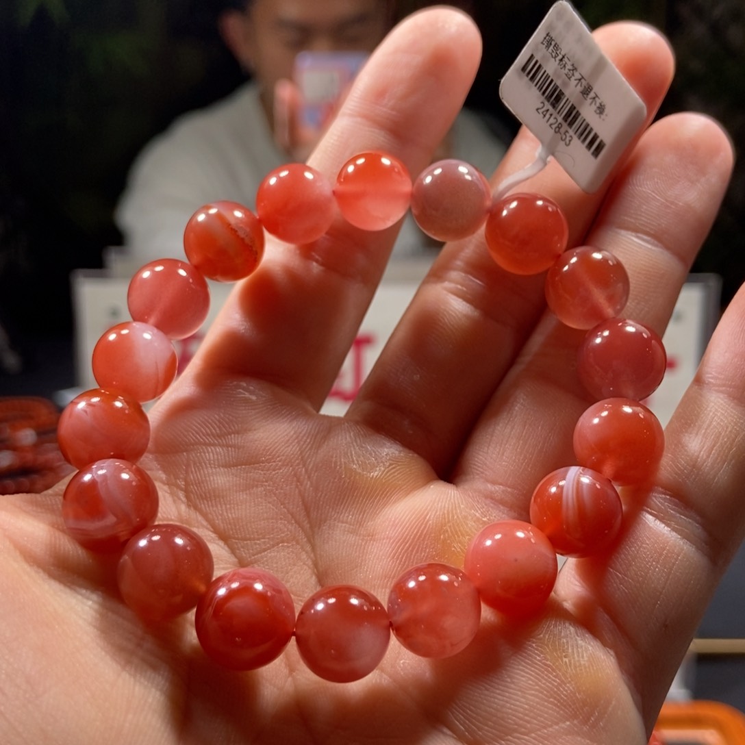 南红玛瑙10mm冰粉手串未镶嵌