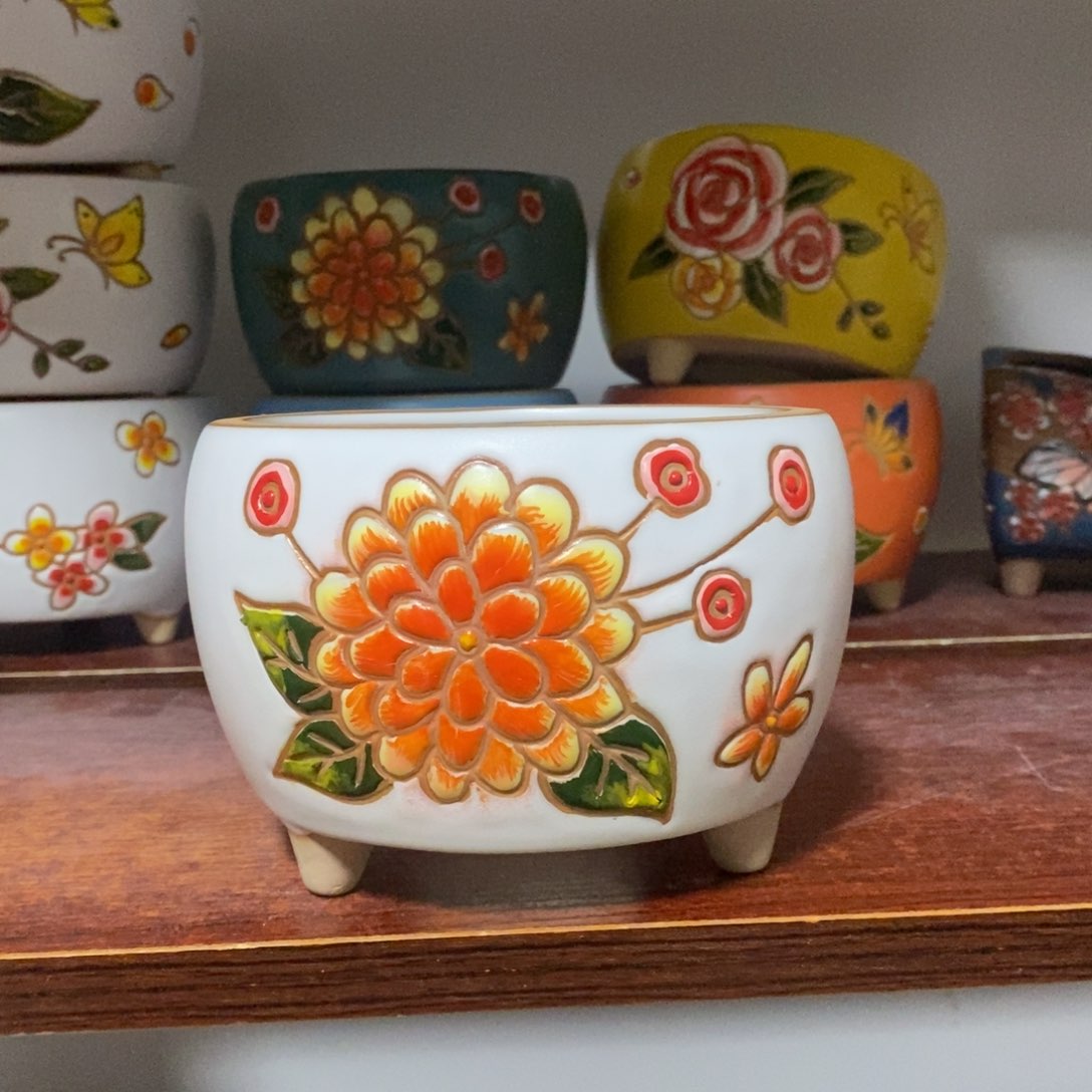 红陶韩式多肉植物花盆