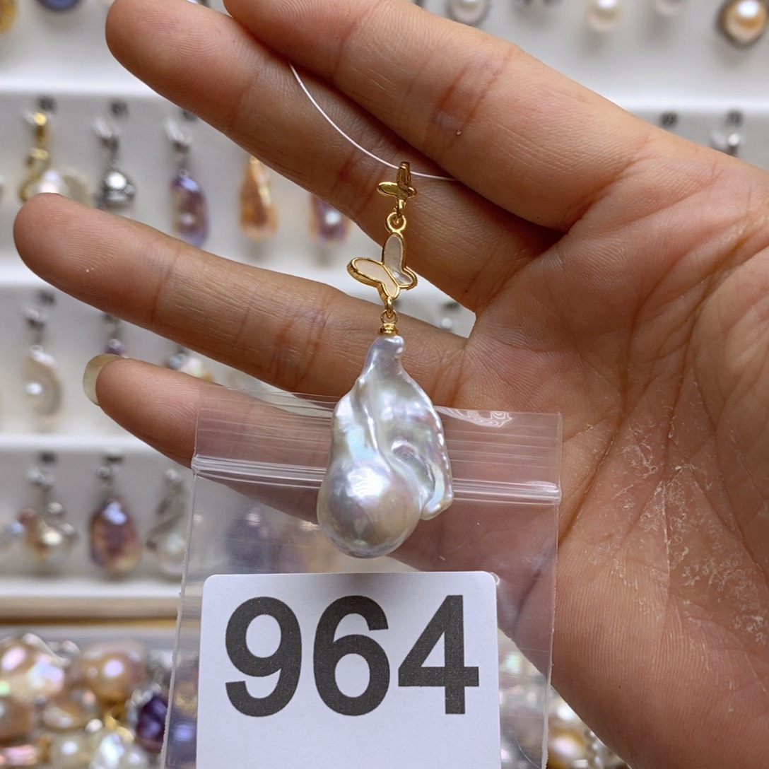 淡水珍珠颈饰银S925镶嵌964