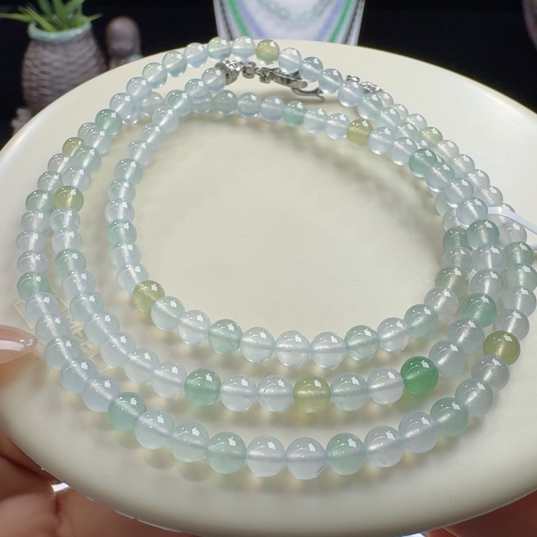 未镶嵌手串翡翠炸光清冷风彩钢卡4.6