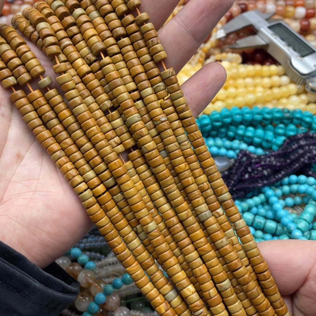 玛瑙/玉髓珠宝半成品未镶嵌一条装6mm图画石直切隔片