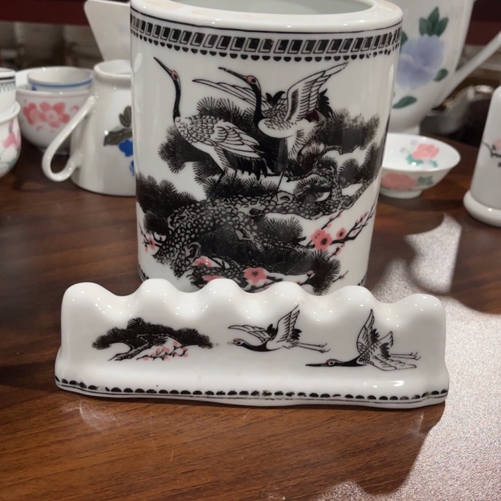 醴陵高温瓷器二件套东方红