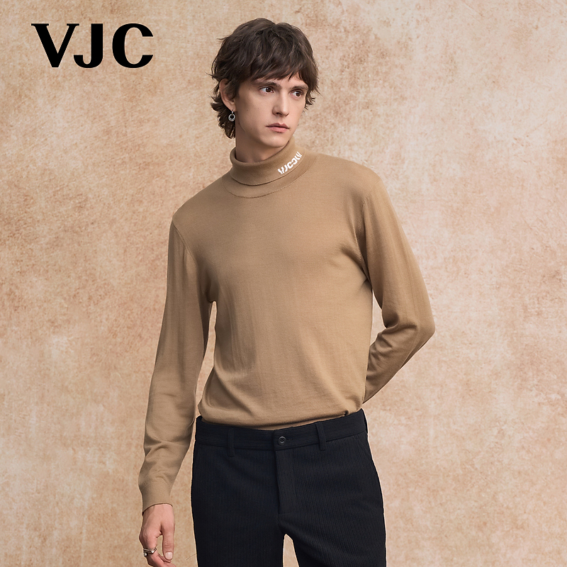 【100%绵羊毛】VJC/威杰思2025秋冬新款男装美利奴羊毛衫BBEDC2212