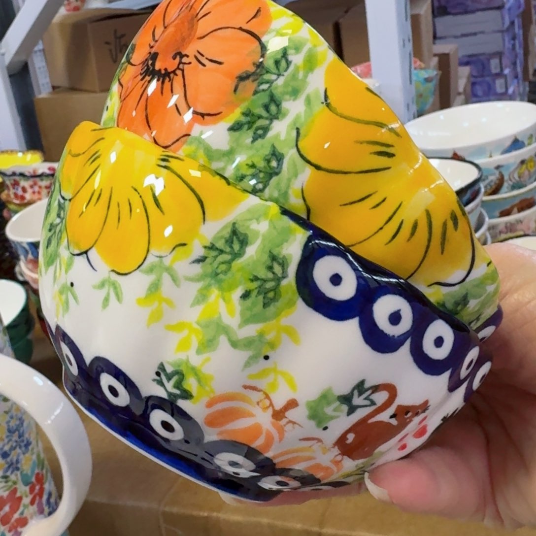 陶瓷南瓜猫5英寸碗两只看图