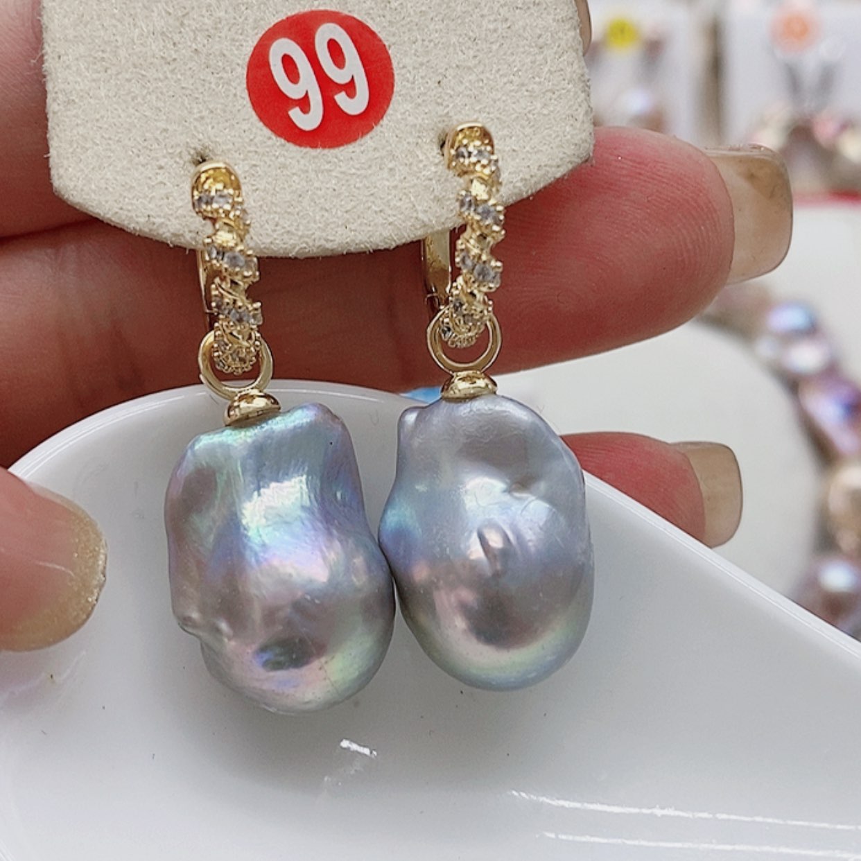 【闪购商品】淡水珍珠耳饰银S925镶嵌