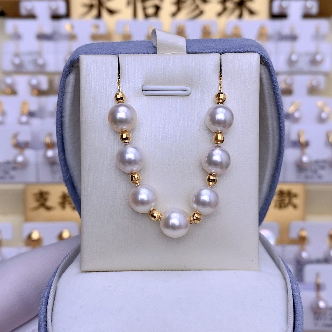 海水珍珠套链18K金镶嵌
