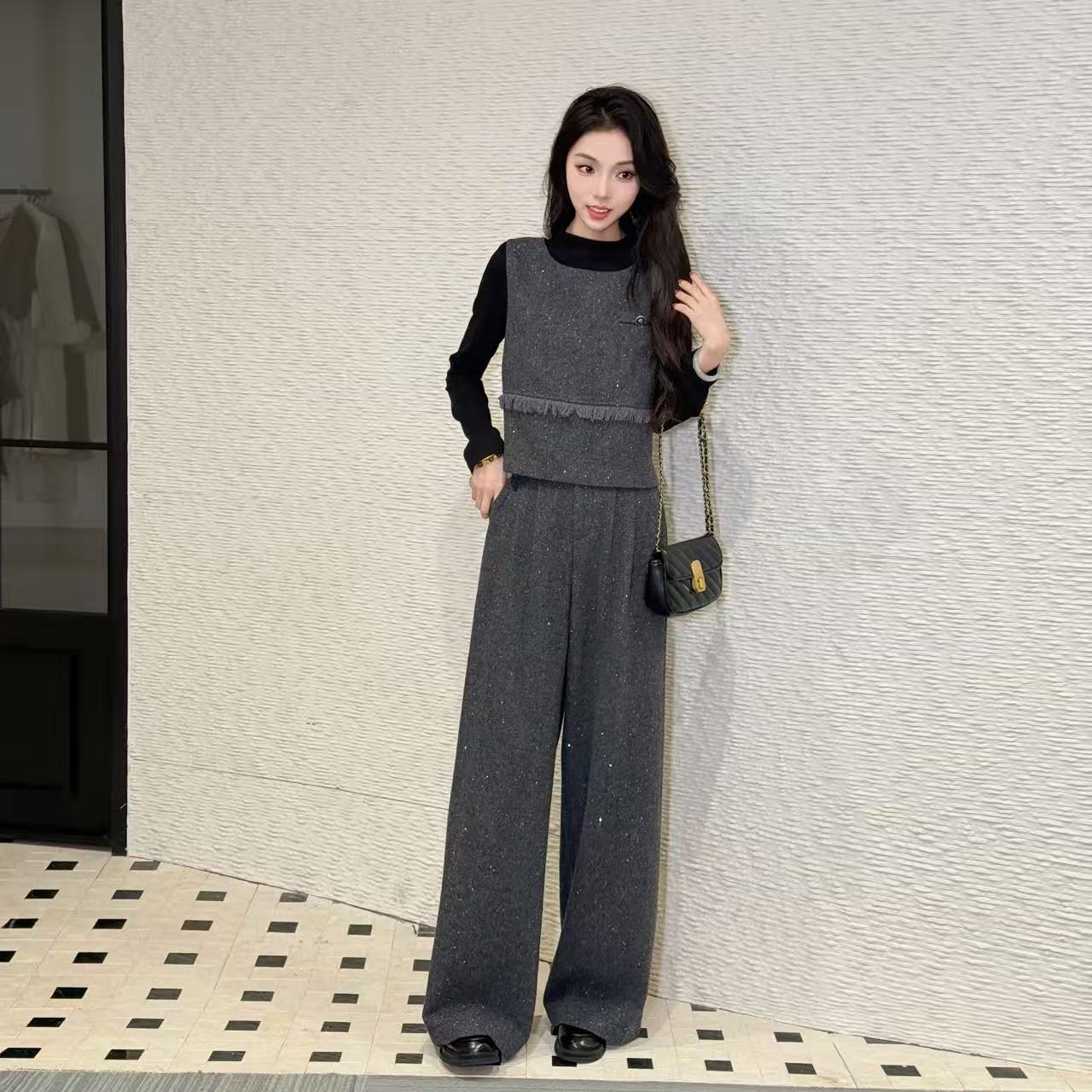 【秋款上新三件套】女风休闲风法式时尚套装2025秋冬新款