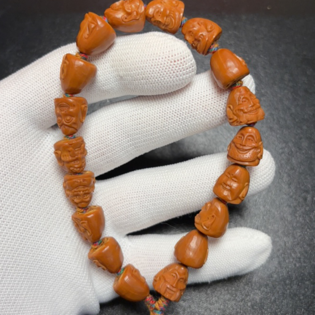 1.2核尖雕刻殷派十八罗汉橄榄核手持