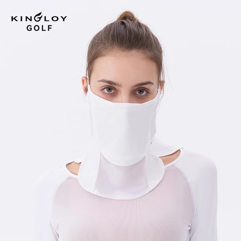 Kingloy高尔夫女士防晒面罩夏季轻薄凉感侧面挂耳遮阳护颈脸基尼