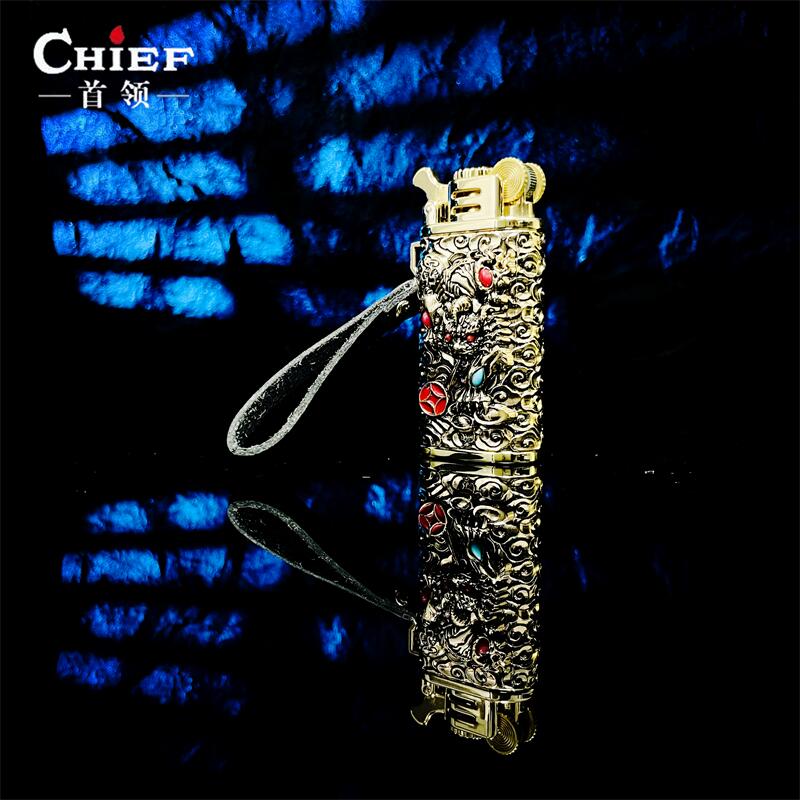 CHIEF首领煤油打火机防风复古创意招财貔貅个性便携砂轮火机礼物
