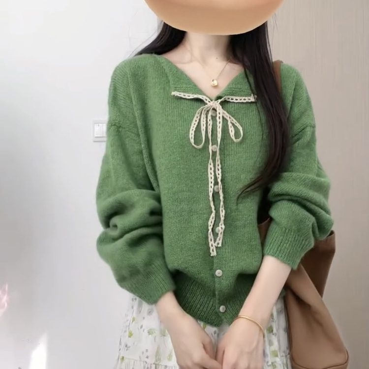 慵懒复古减龄气质针织衫女上衣秋冬季韩系学院风甜美内搭打底毛衣