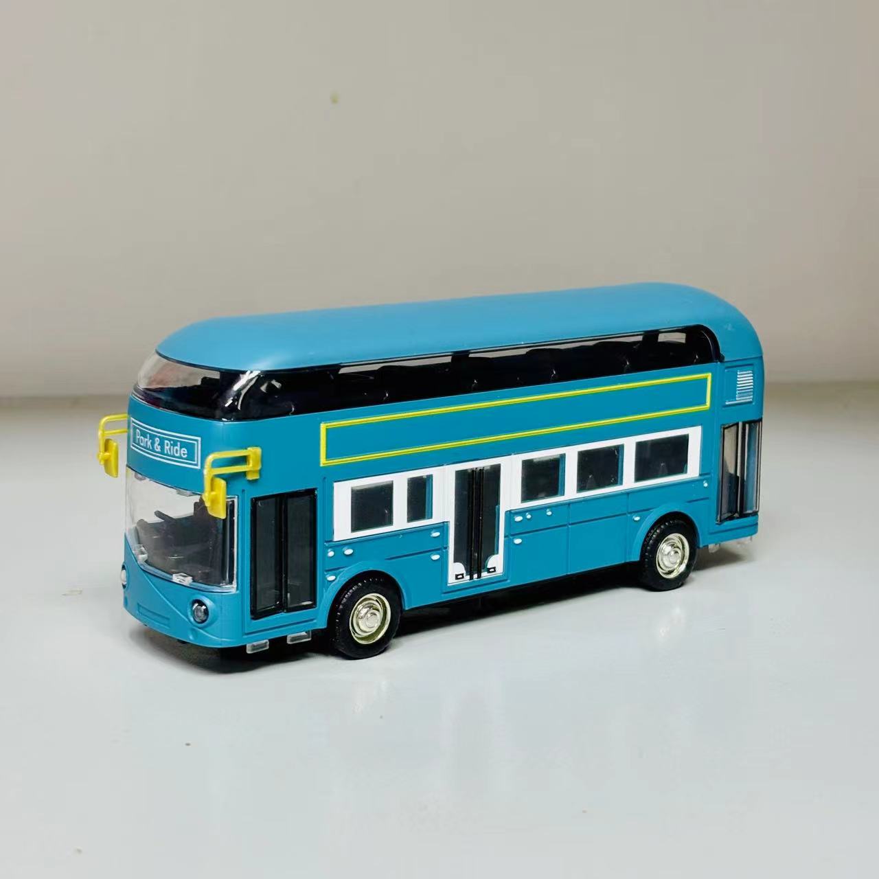 合金声光英伦双层巴士双开门带回力车BS