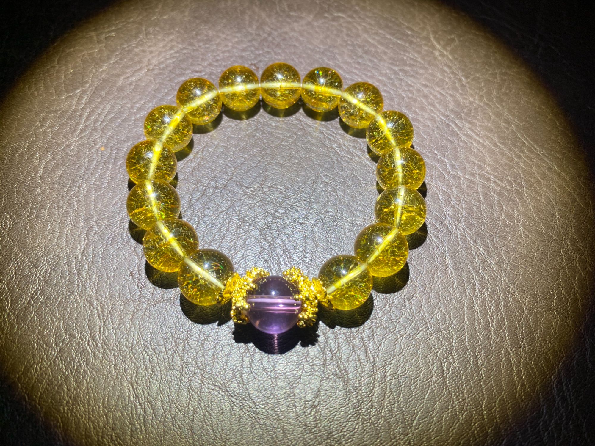 0067黄水晶12mm精品手串yw0067（无礼盒）