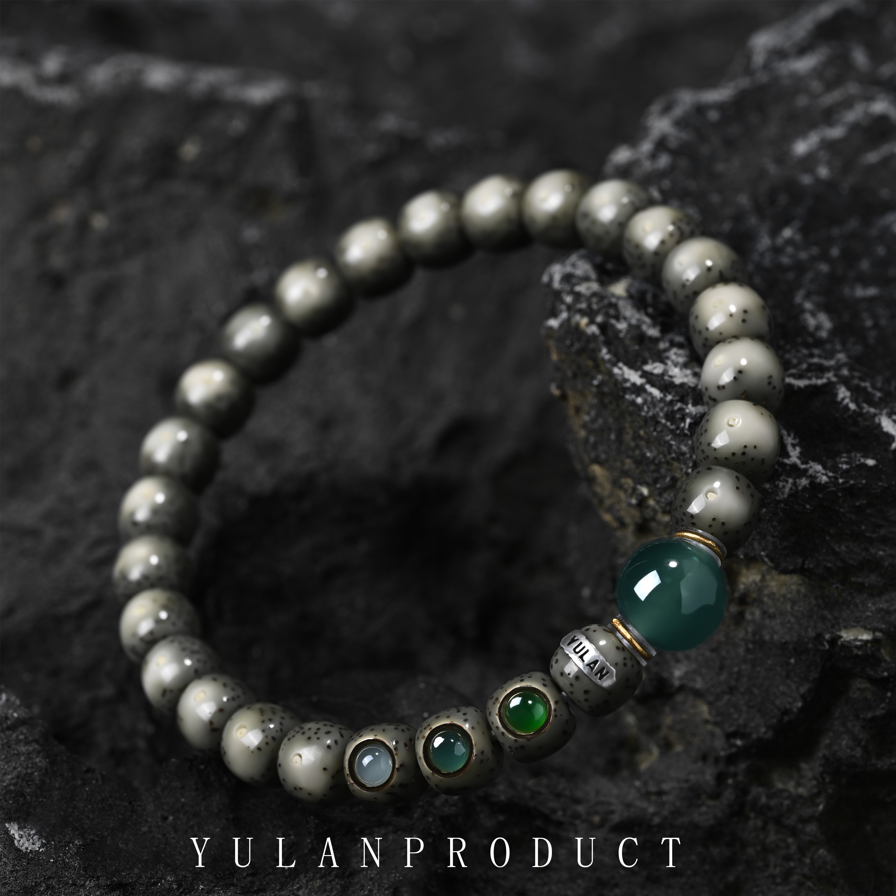 龙虎山【周】【钰翡·渐冰】-星月菩提-8*7糯冰镶嵌款搭配-原创设计款