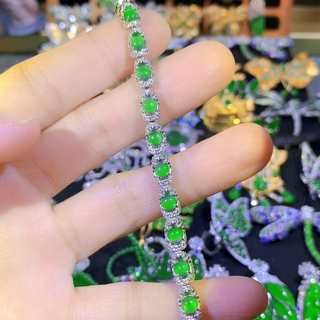 吊坠(不含链)银S925镶嵌翡翠