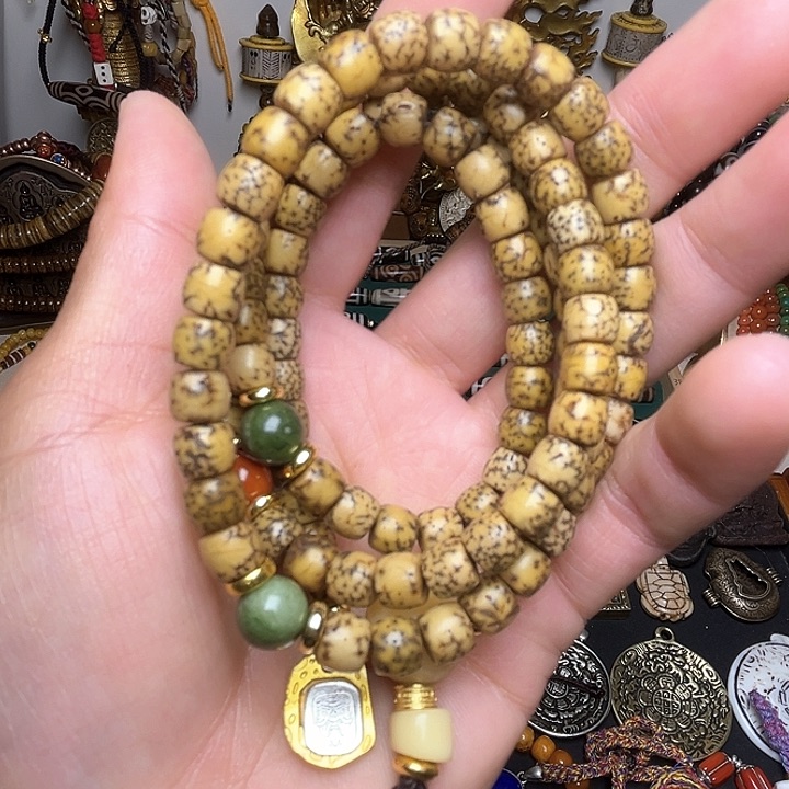 星月菩提吊坠藏地朵朵星月菩提108