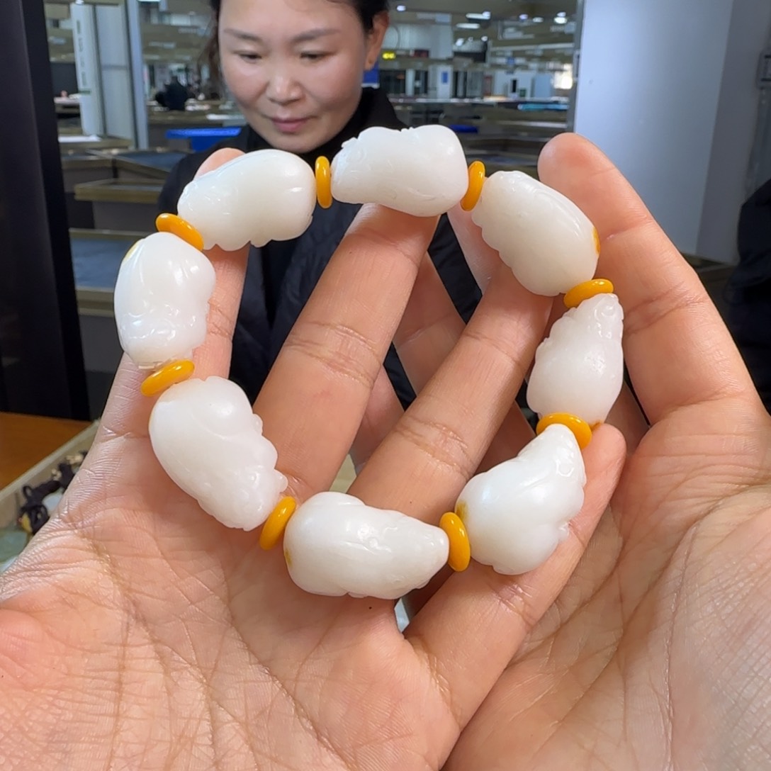 玉高端貔貅手串可做手持