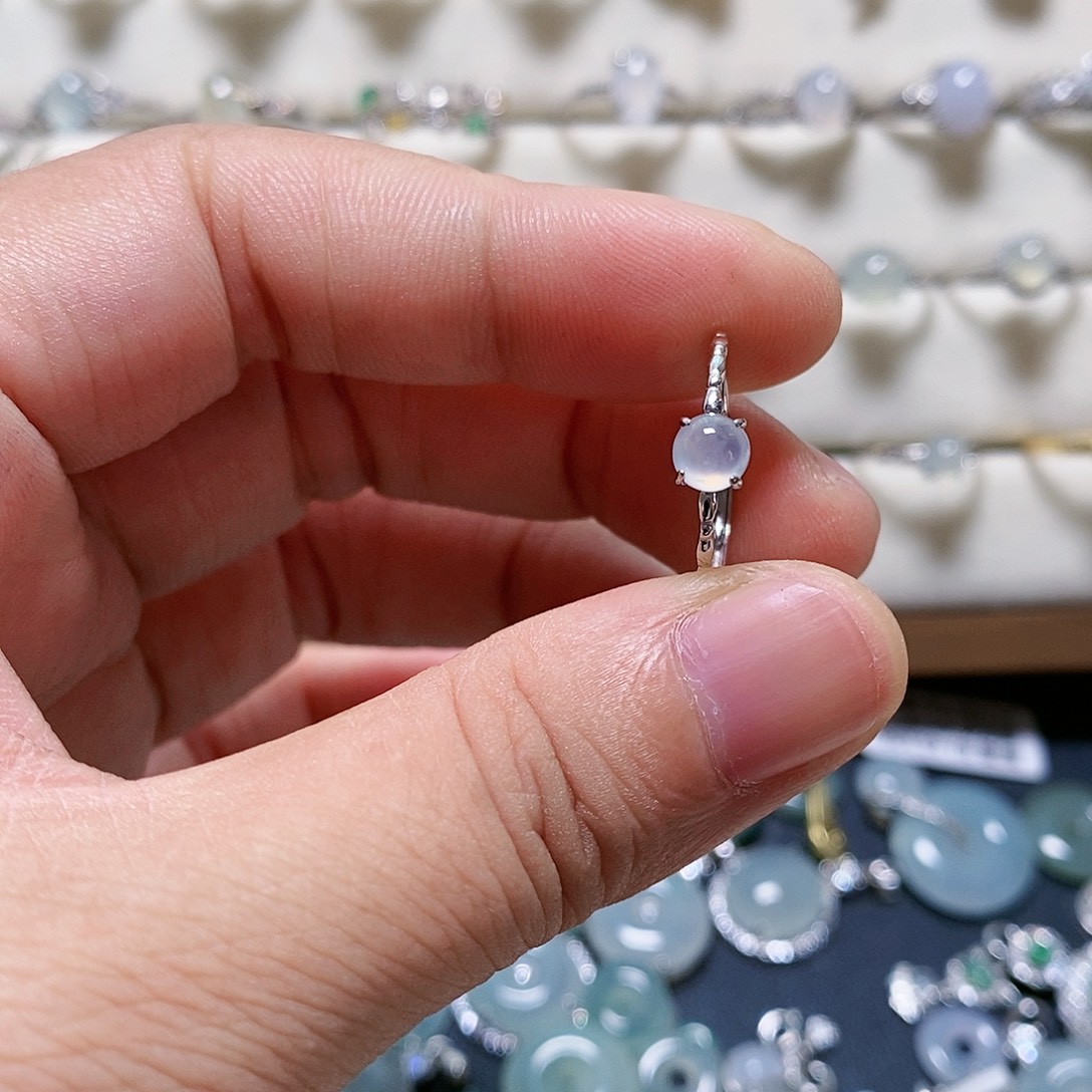 翡翠银S925镶嵌戒指