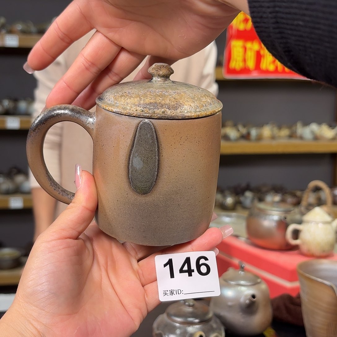 杯坭兴陶柴烧全手工原矿泥料杯