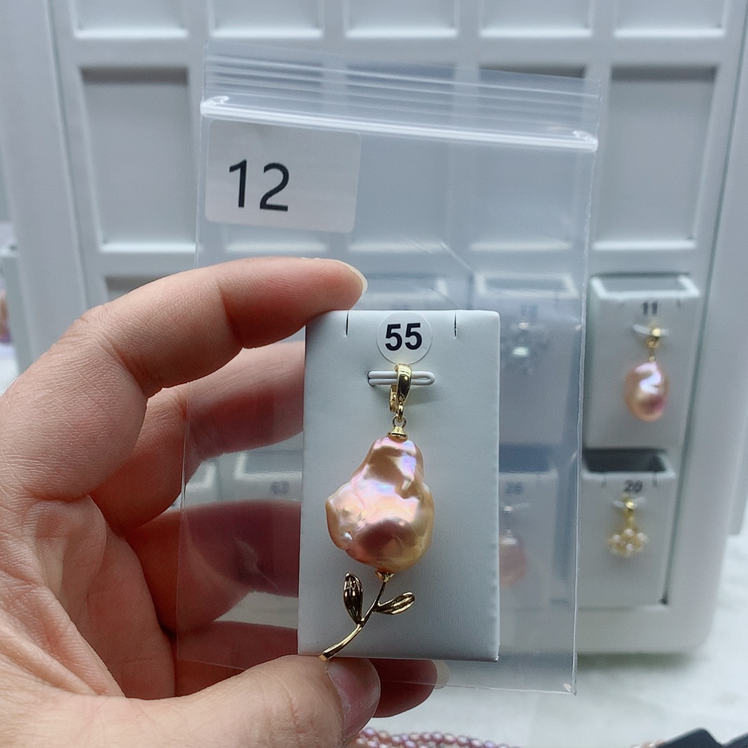 合金淡水珍珠吊坠(不含链)