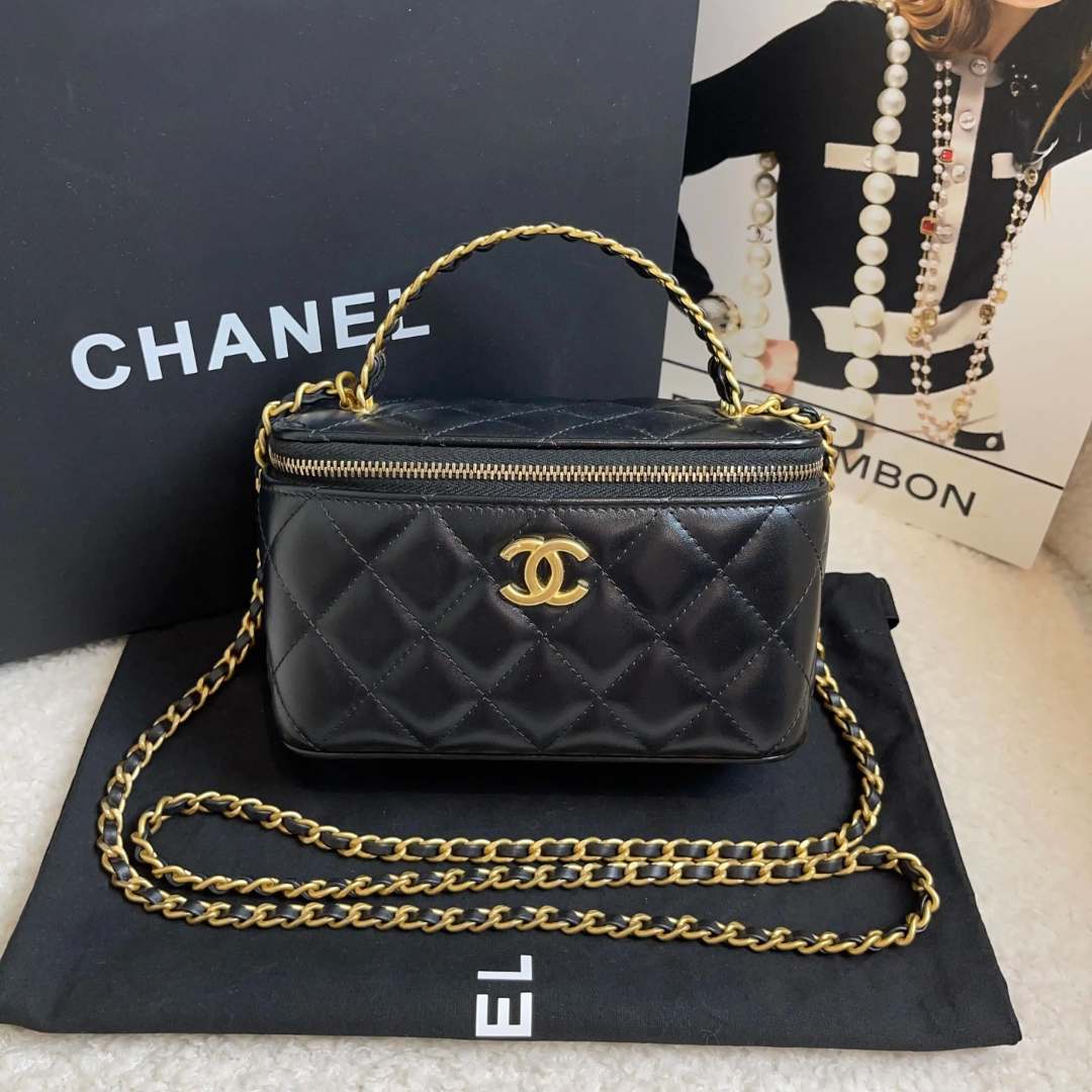 99新 Chanel/香奈儿 23P手柄盒子包 /59197134/12期免息/代卖服务