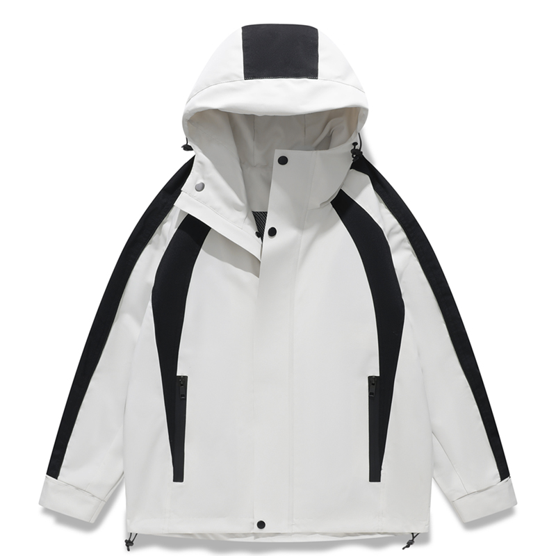 8859七型秋·潮流拼接撞色2025爆款户外连帽情侣冲锋衣外套