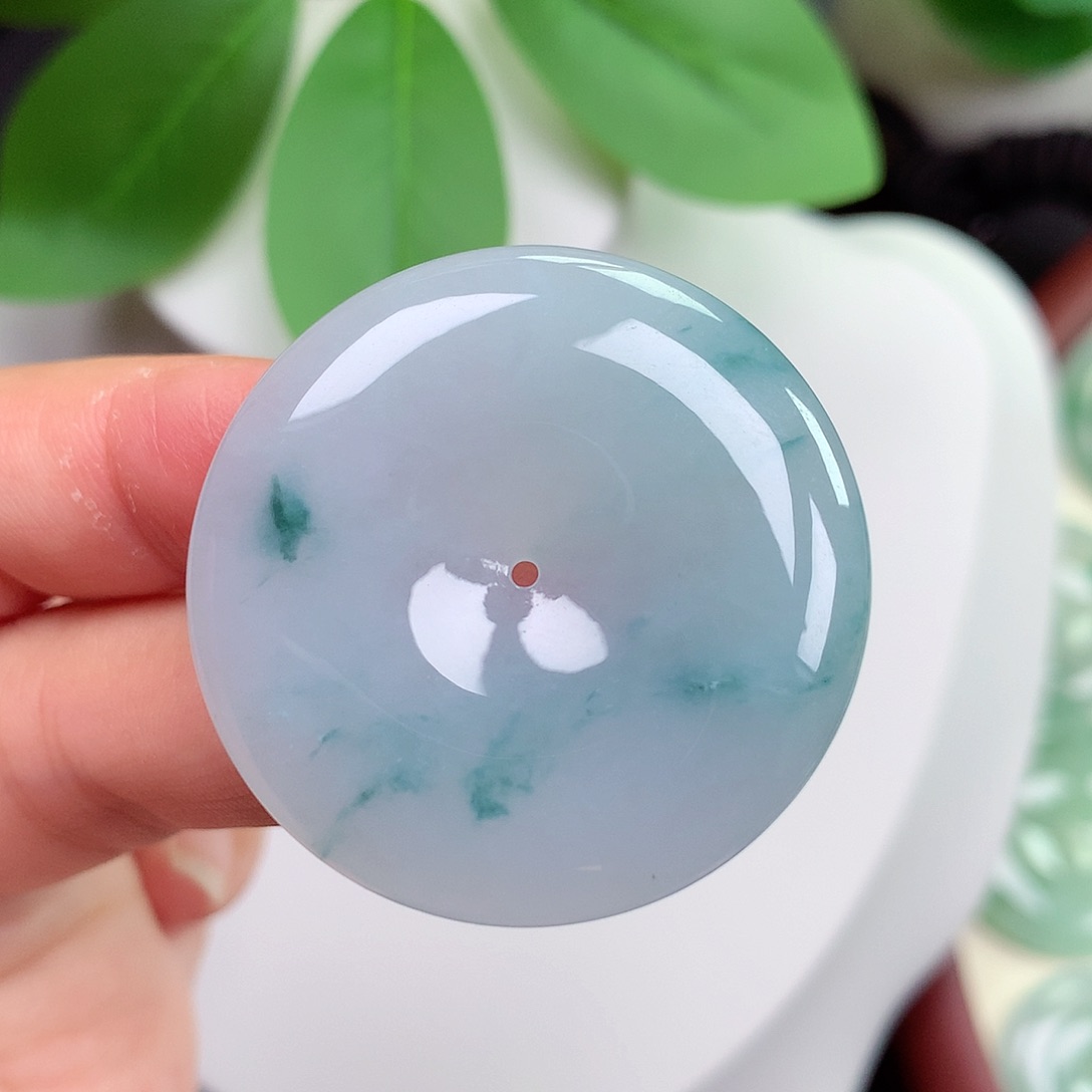 翡翠未镶嵌颈饰平安扣35.9x5.9mm