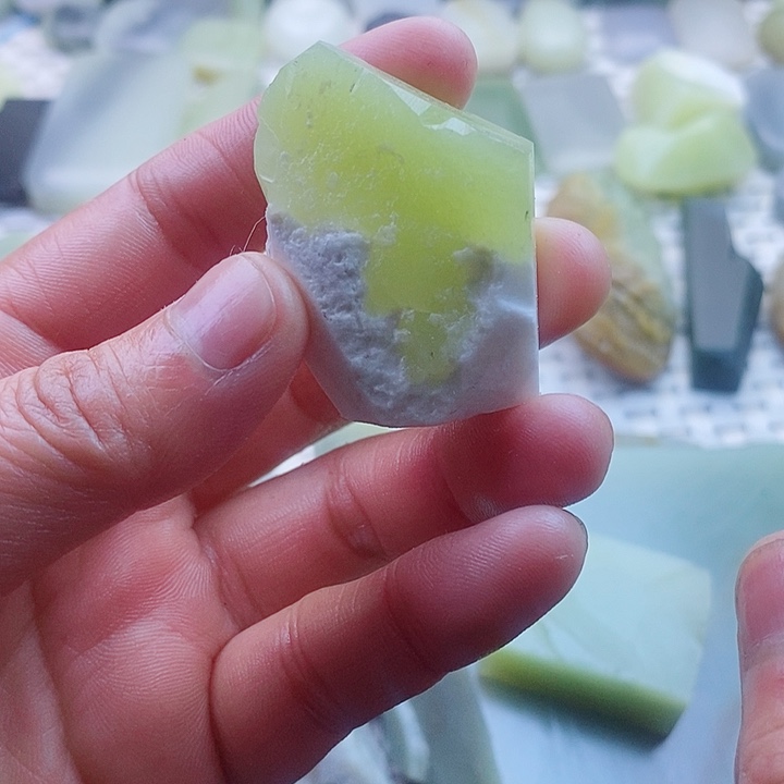 和田玉未镶嵌青黄口料不*