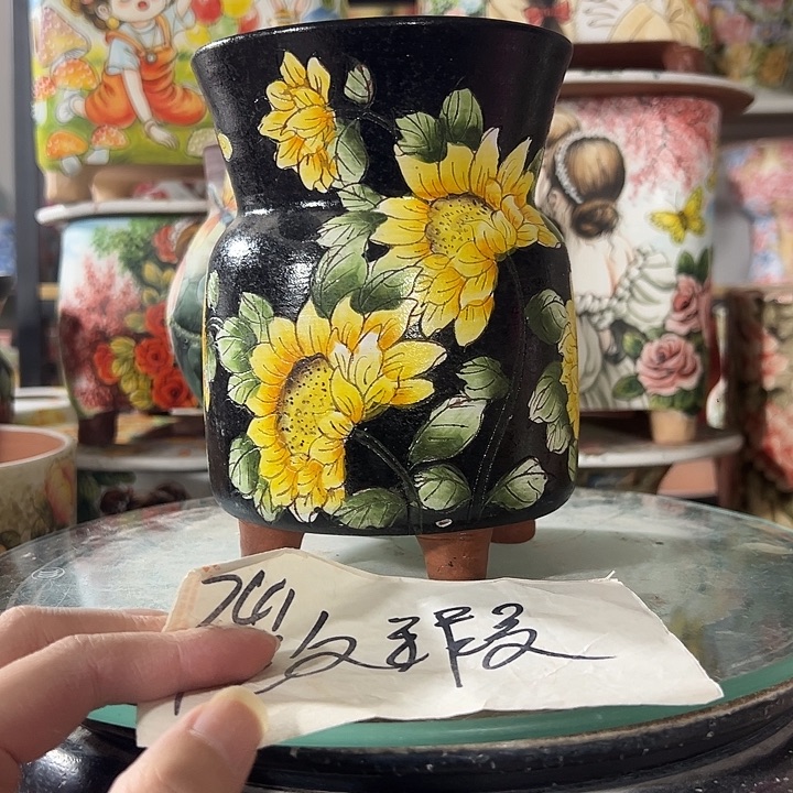 景德镇手绘花盆满38包邮