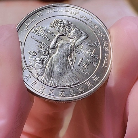 其他普通金属新疆纪念币卷拆单枚，，，，，，