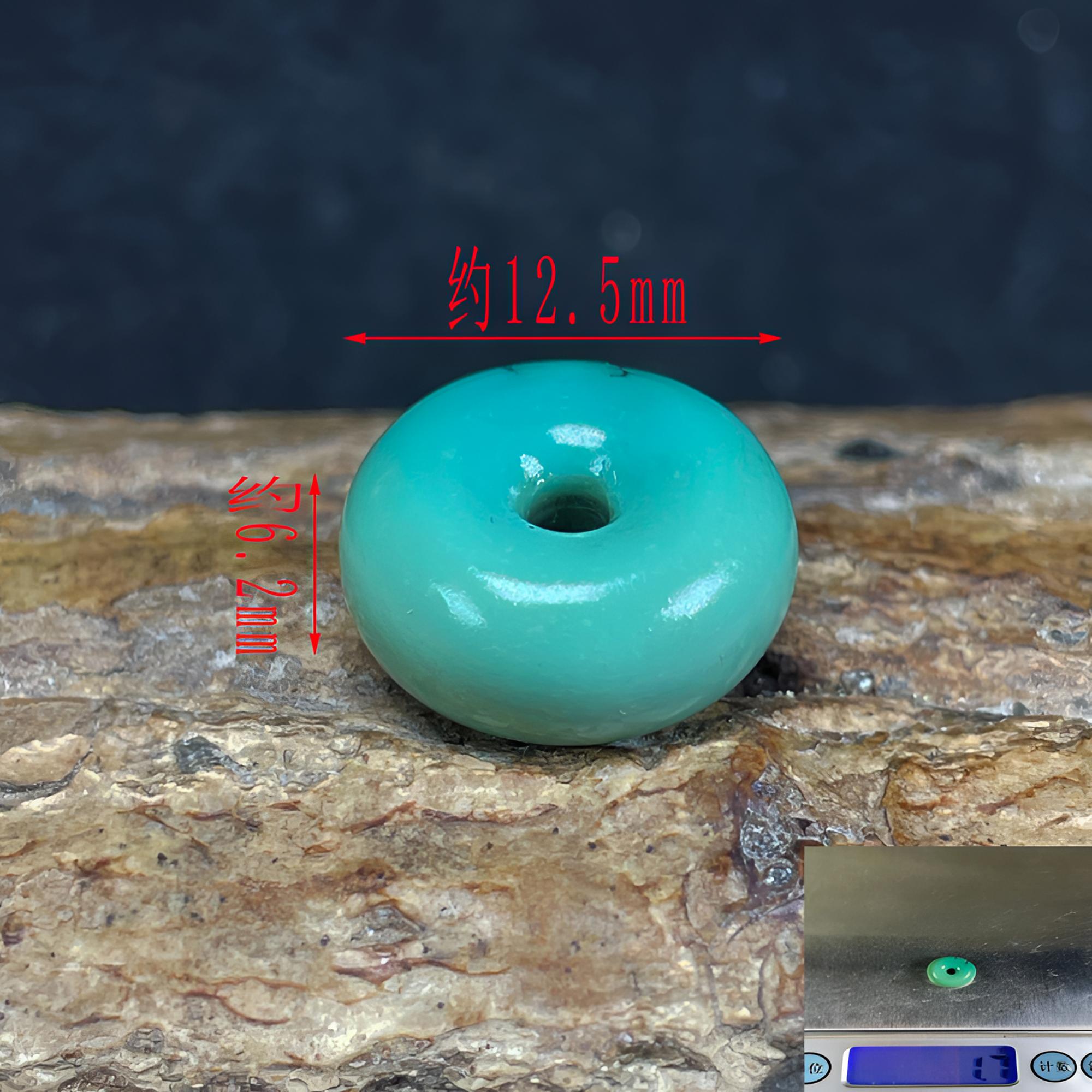 保真正品天然原矿松石高瓷高色圈圈面包圈藏式扣子平安扣隔珠配饰