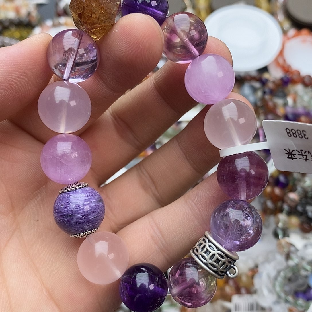 水晶手链银S925镶嵌橘****ᵉ手链