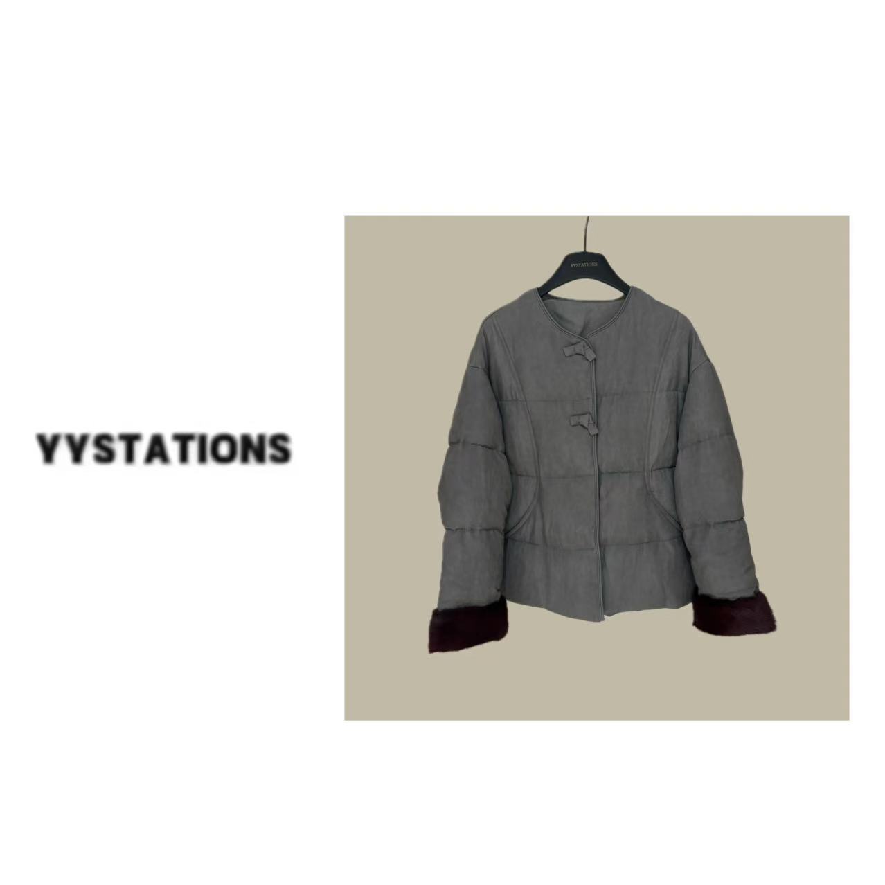 YYSTATIONS 设计感灰色高订精致气质外套-1223