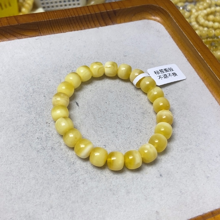 蜜蜡未镶嵌裸石手串