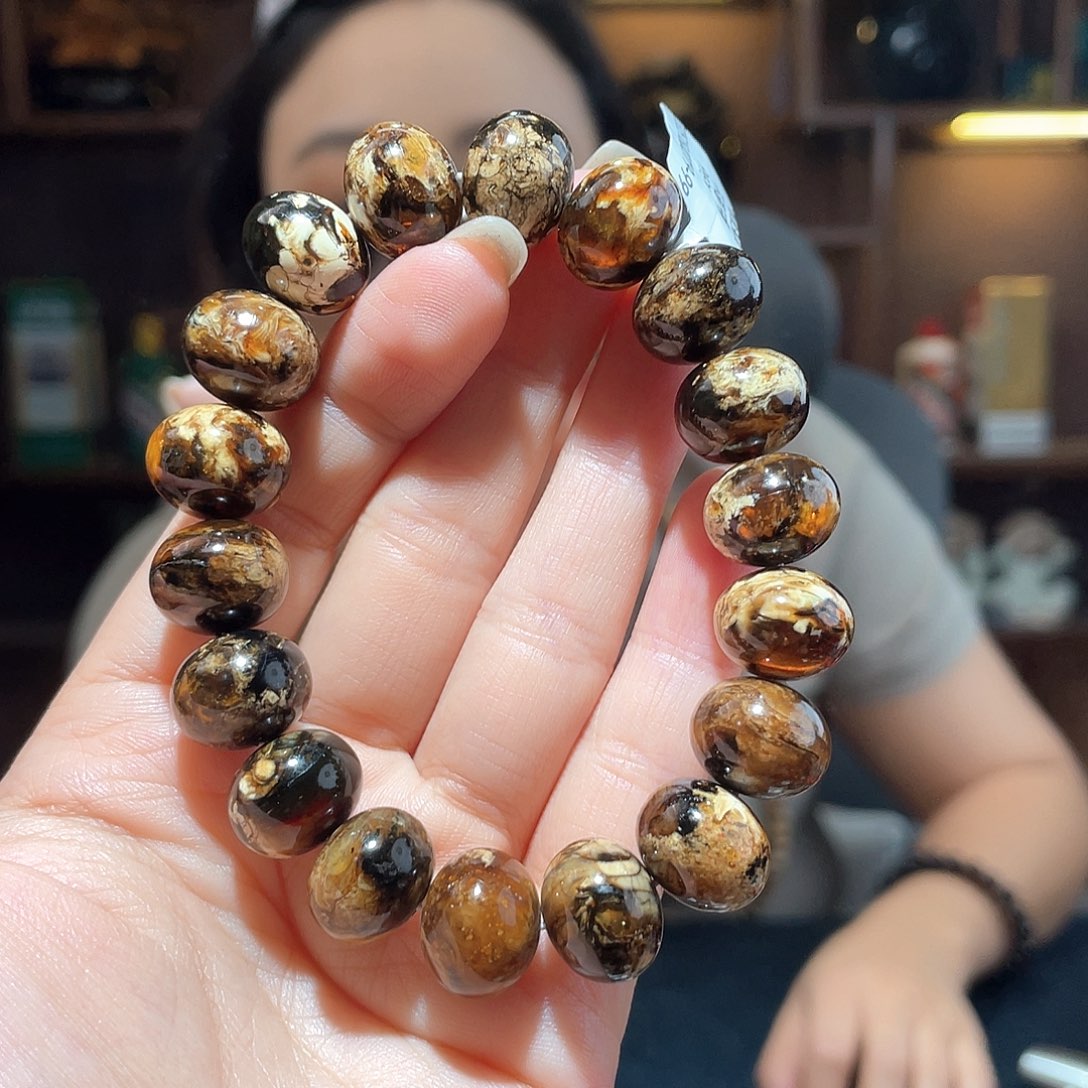 离***忧未镶嵌颈饰琥珀14花珀