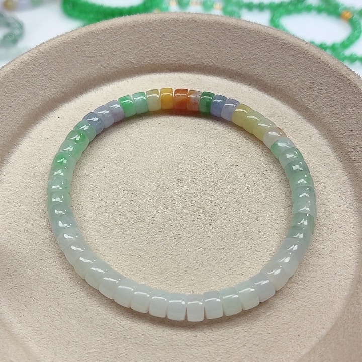 翡翠未镶嵌手链天然缅甸翡翠A货卡5.9