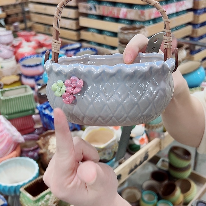 有孔，凑单福利满10元发货陶瓷多肉花盆！