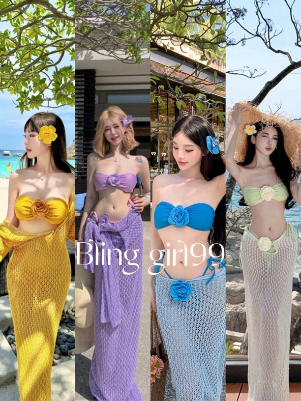 【山茶花】泳衣罩衫性感长裙长款ins泳衣比基尼拍照绝美高级感度假