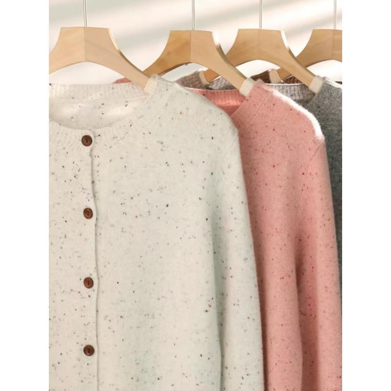 118气质短款开衫通勤风百搭常规毛针织衫秋冬圆领长袖衫