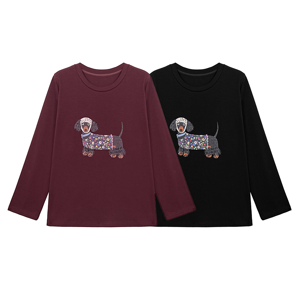 金雀绫【小狗日记】设计师款绣珠印花工艺加宽加大卫衣SZA3SW709