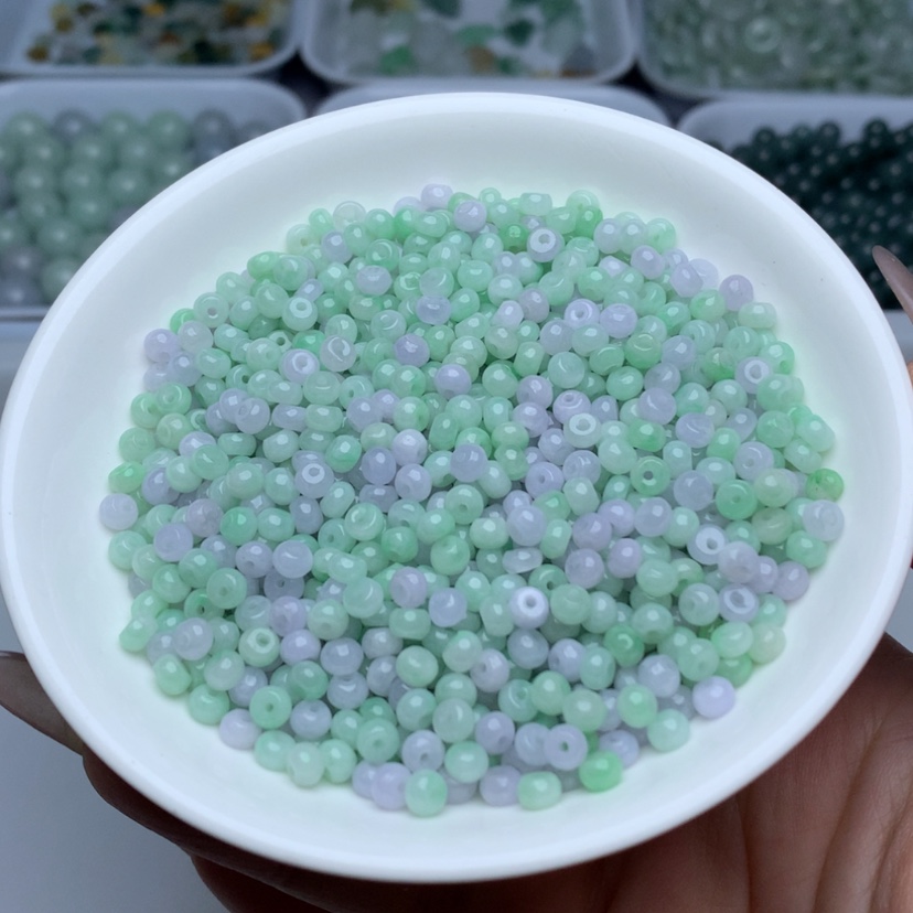 【闪购商品】未镶嵌翡翠手链卡2.8乘4.3冰紫绿算盘60颗