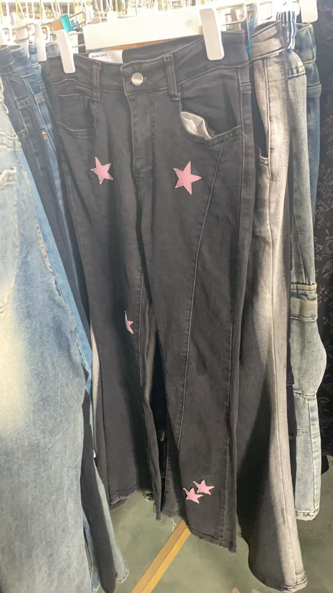 11（1001-1100）【直播间内下单】牛仔裤做旧时尚短裤印花微弹力