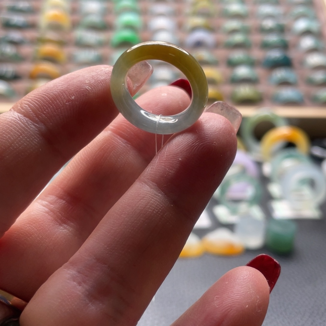 翡翠戒指未镶嵌戒指8号