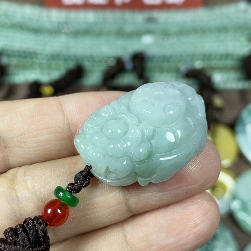 【闪购商品】翡翠颈饰未镶嵌玉吊坠翡翠玉金钱龙龟吊坠